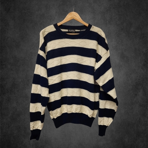 Vintage reed st james striped Knit oversized striped Sweater - Picture 1 of 6